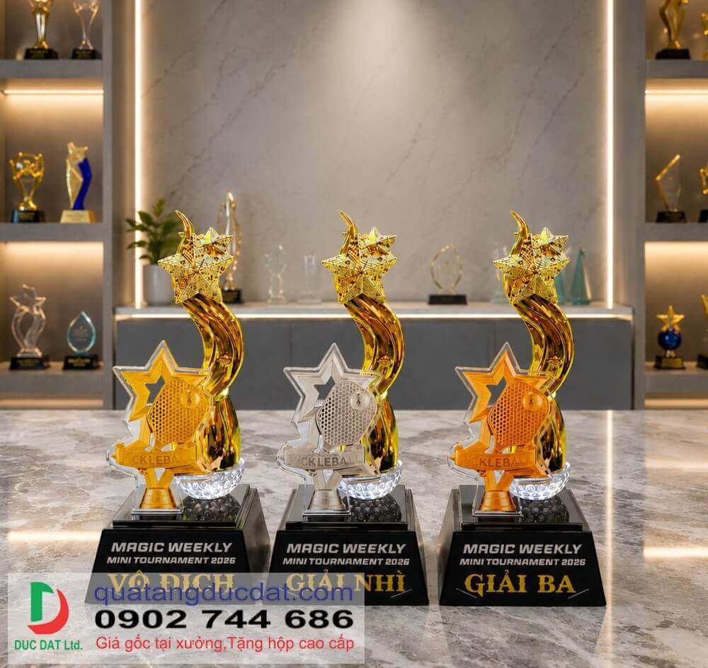 Cúp Pickleball 56  Cúp Trao Giải Pickleball Cao Cấp Giá Tận Xưởng